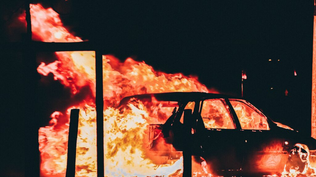 Car on fire