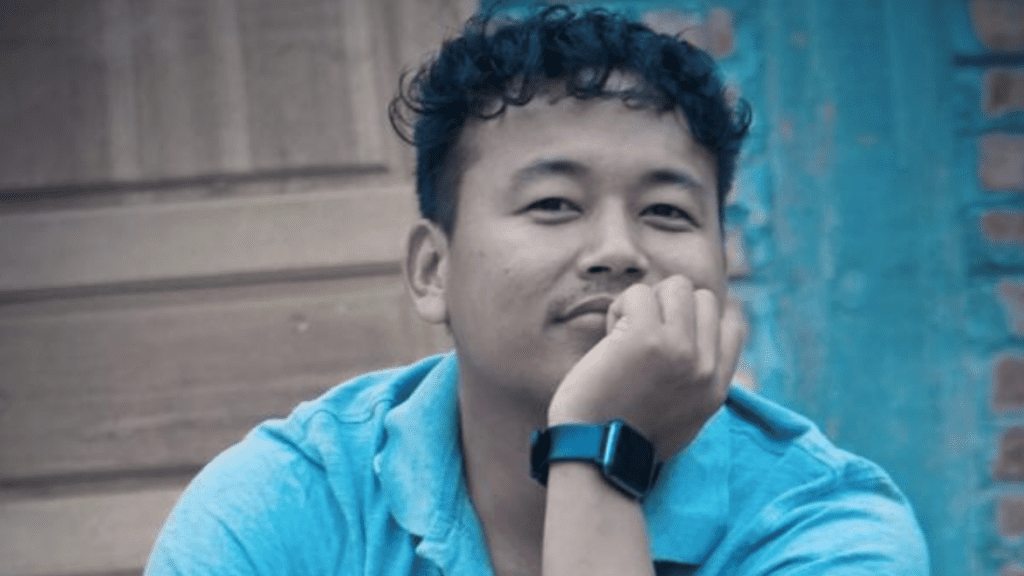Persecuted Christian poses after escaping violence in Manipur.