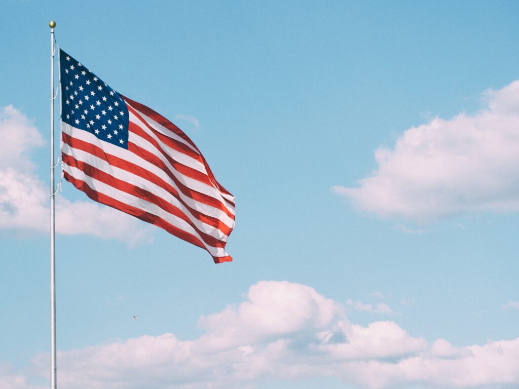an American flag displayed for the National Day of Prayer