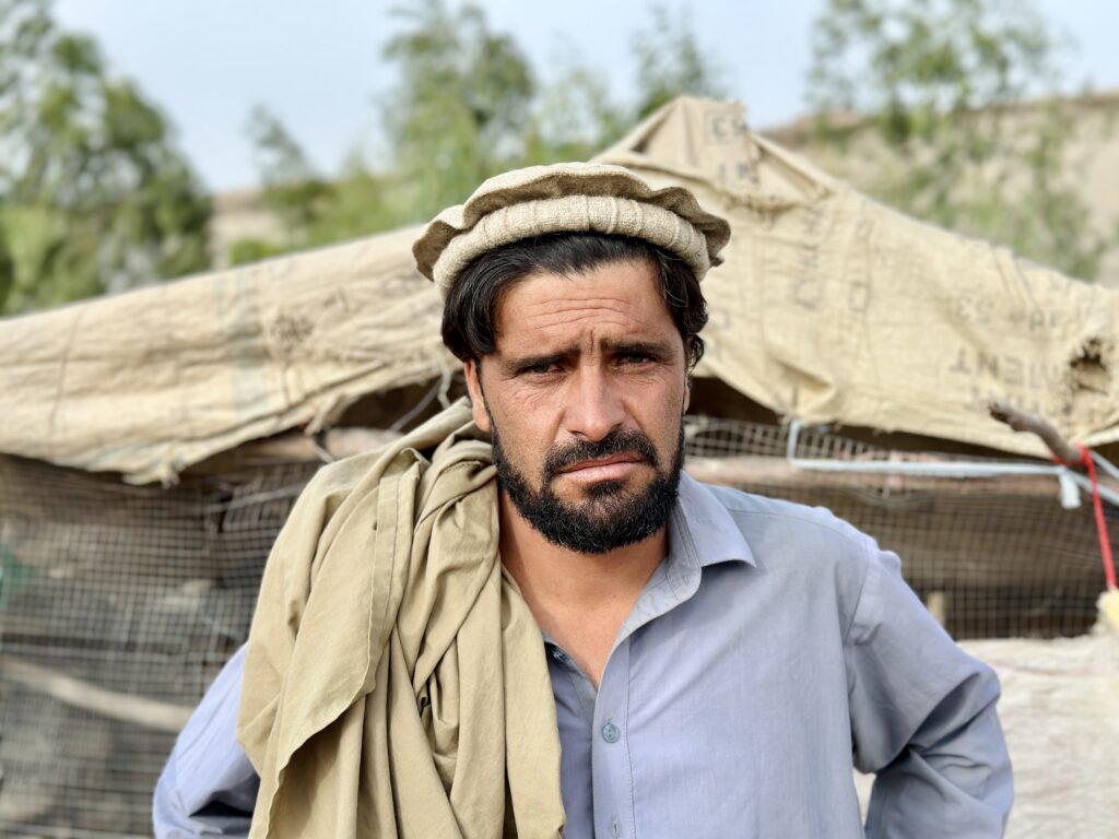 A man in Afghanistan suffering from Afghan food scarcity