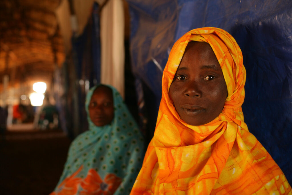 two women enduring the Sudan famine in Darfur