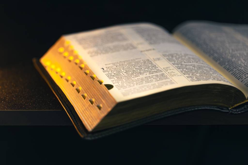 An open Bible