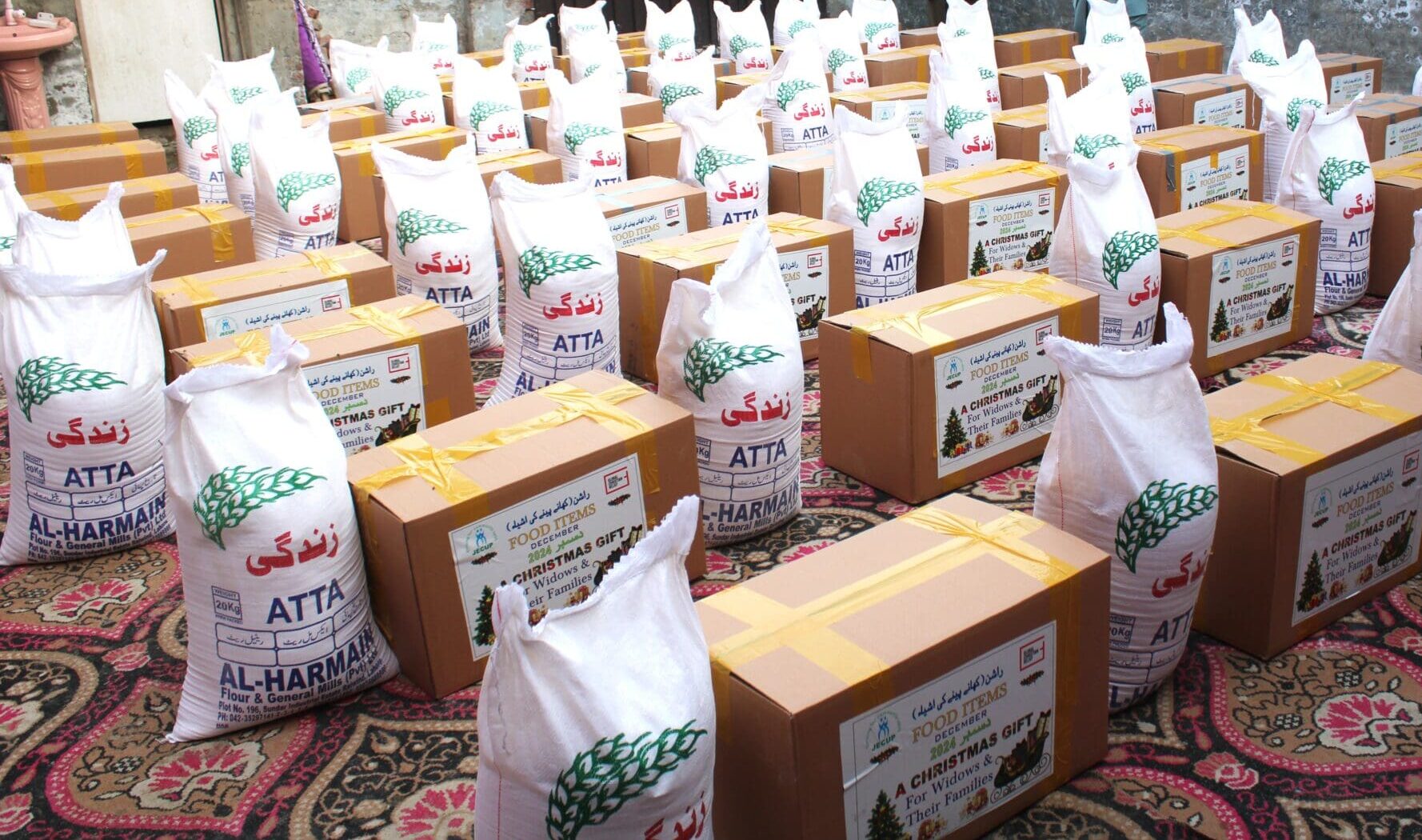 Food packages distributed to families in brick kiln communities